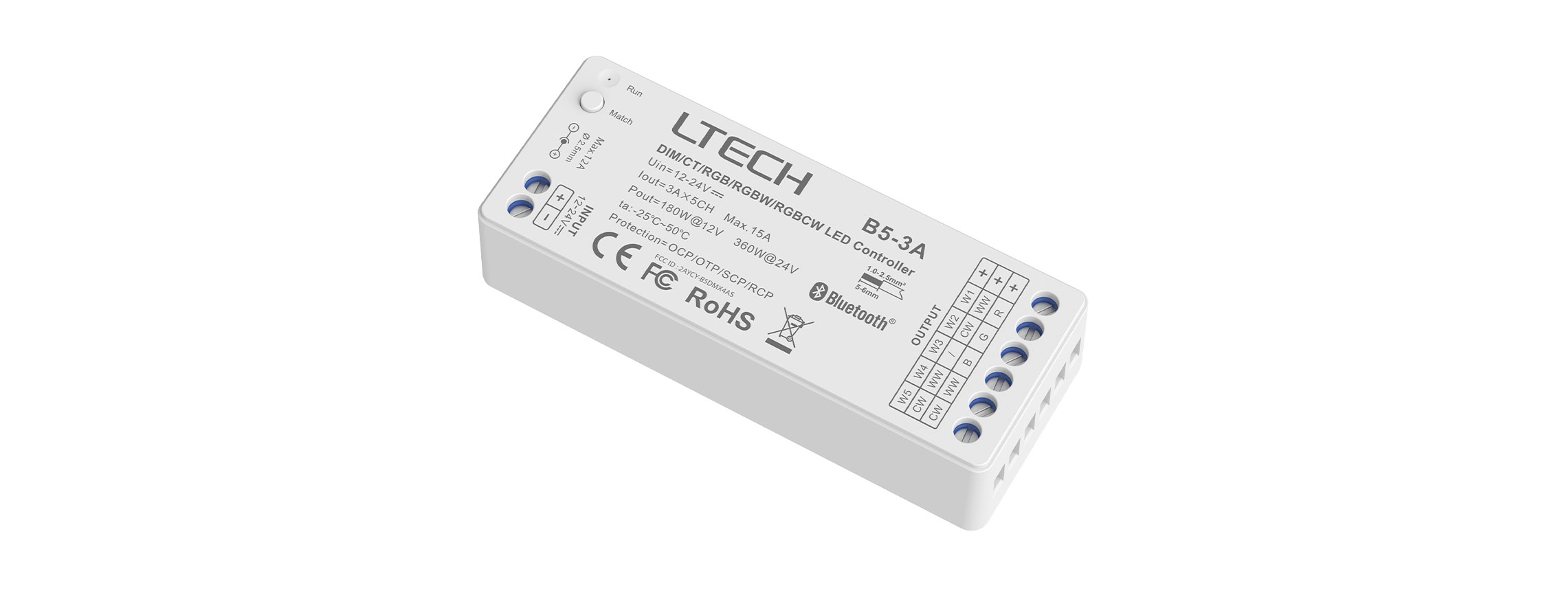DIM/CT/RGB/RGBW/RGBCW LED控制器 B5-3A