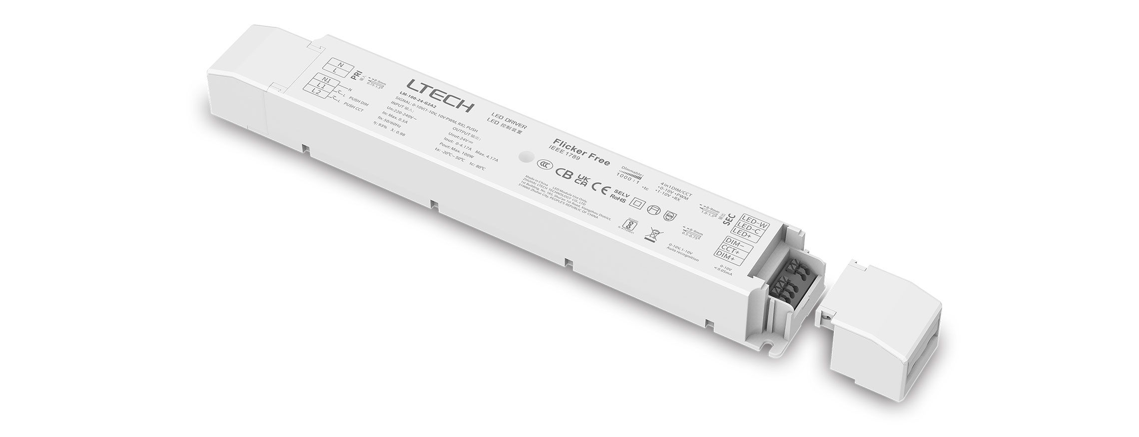 100W 24VDC 恒壓0/1-10V色溫電源 LM-100-24-G2A2