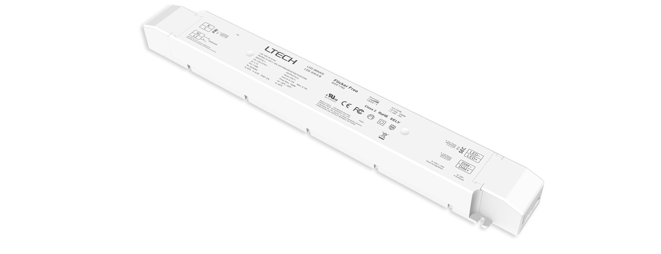 100W 24VDC 美規(guī)UL恒壓0/1-10V調(diào)光電源 LM-100-24-U1A2