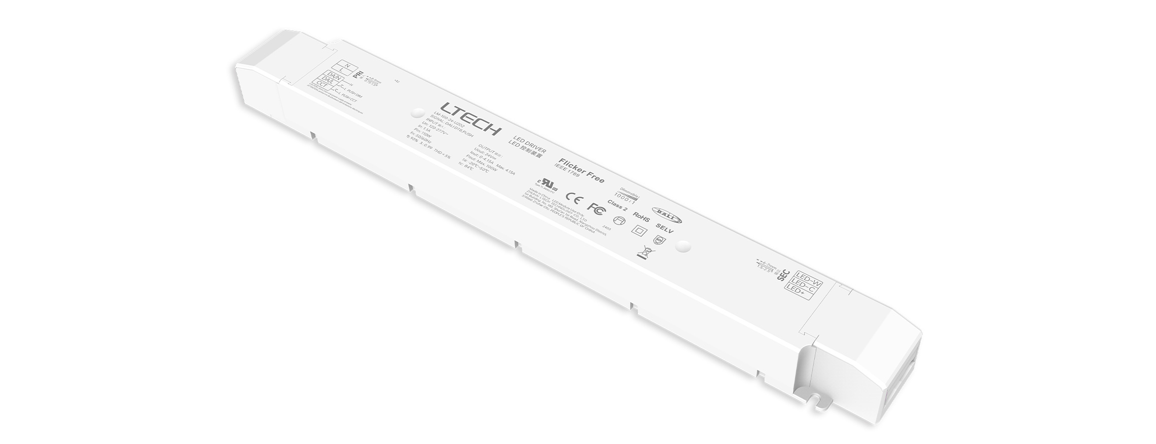 100W 24VDC 美規(guī)UL恒壓DALI-2 DT6/DT8色溫電源 LM-100-24-U2D2