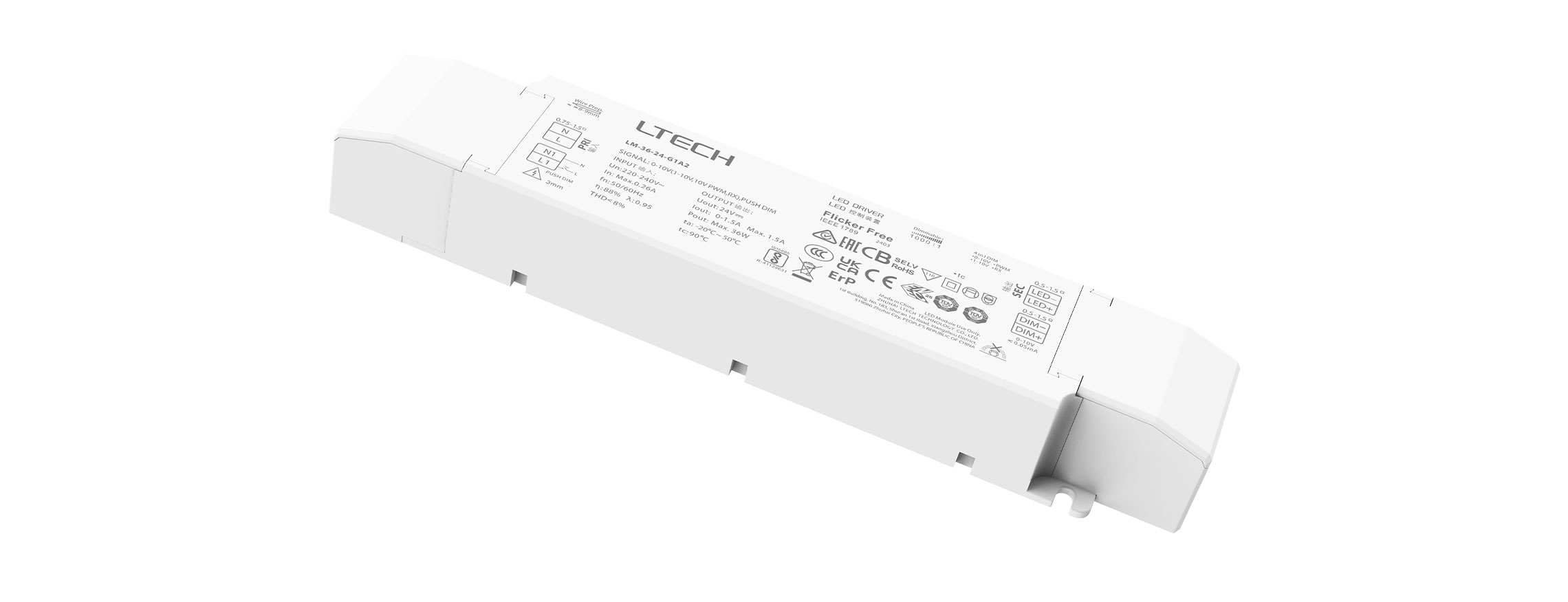 36W 24VDC 恒壓0/1-10V調光電源 LM-36-24-G1A2