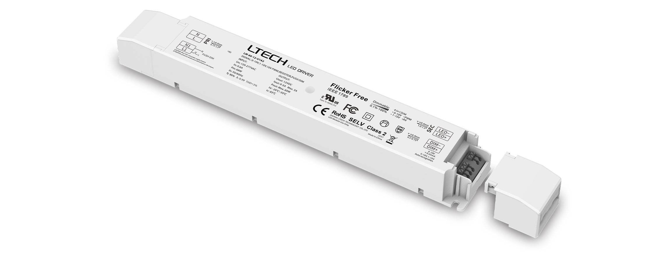 60W 12VDC 美規(guī)UL恒壓0/1-10V調(diào)光電源 LM-60-12-U1A2
