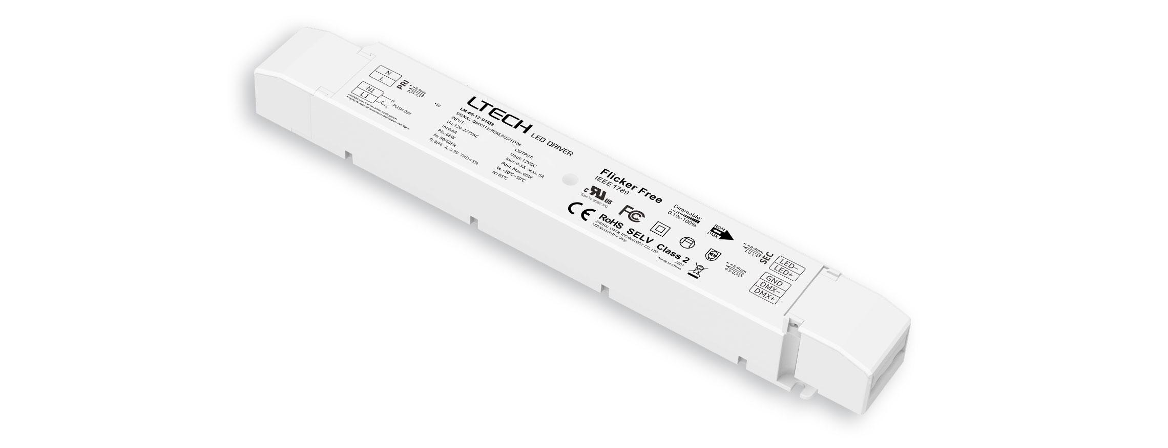 60W 12VDC 美規(guī)UL恒壓DMX調(diào)光電源 LM-60-12-U1M2