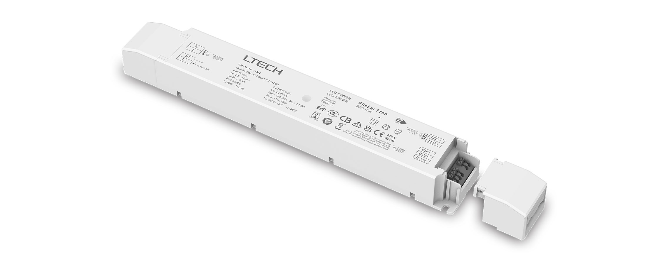 75W 24VDC 恒壓DMX調(diào)光電源 LM-75-24-G1M2