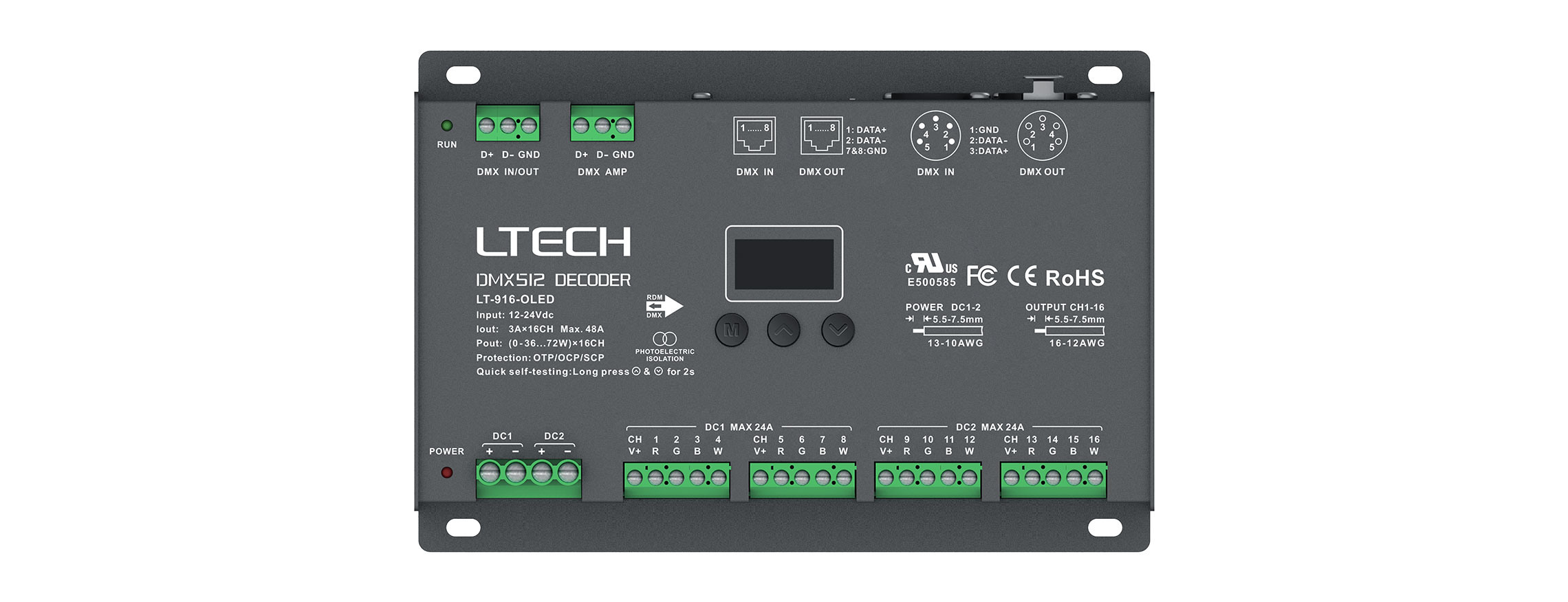 16路 DMX解碼驅(qū)動器 LT-916-OLED