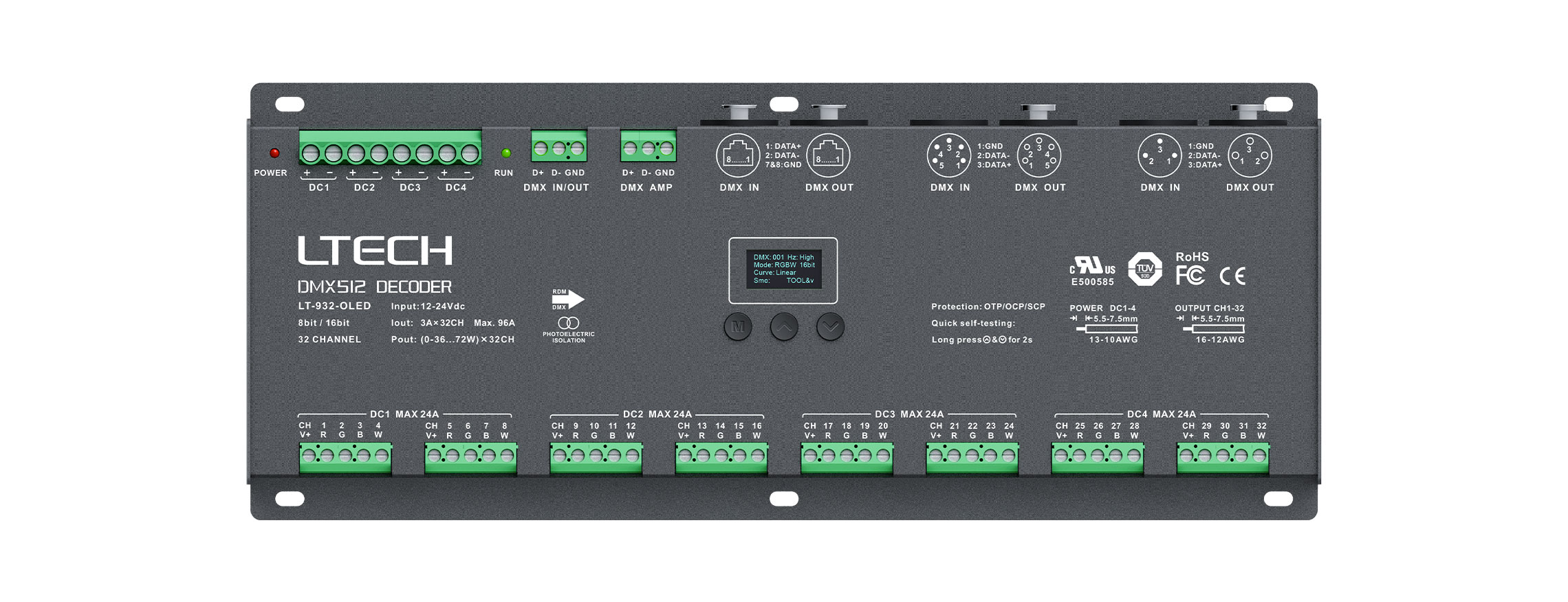 32路 DMX解碼驅(qū)動(dòng)器 LT-932-OLED