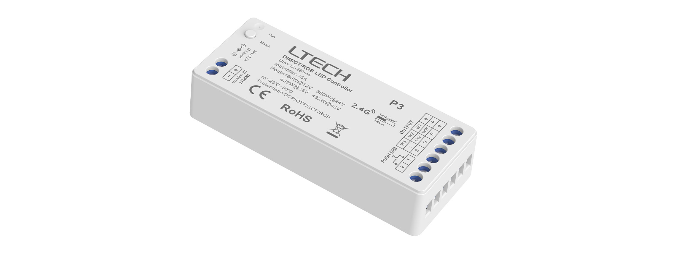 單區(qū)RGB RF 2.4G無線LED控制器 M4A+P3