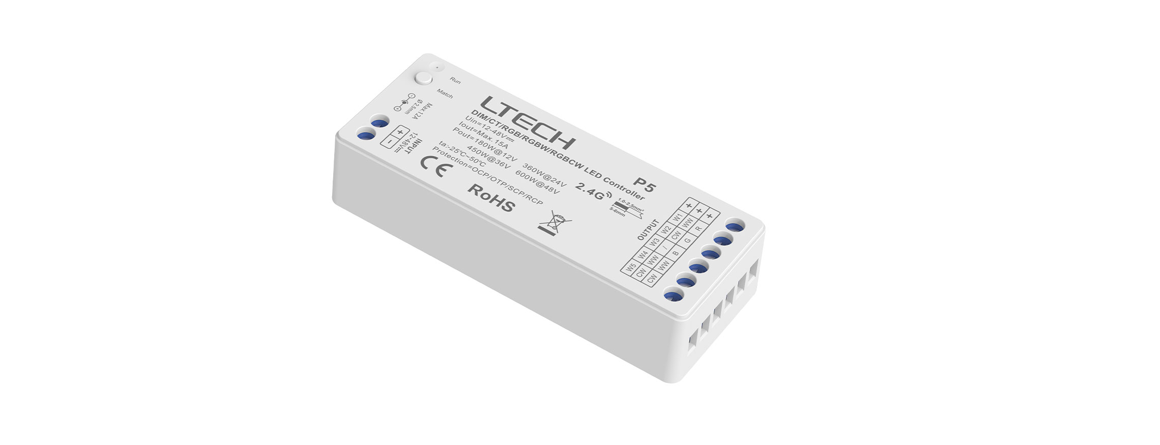 單區(qū)RGBCW RF 2.4G無線LED控制器  M5A+P5