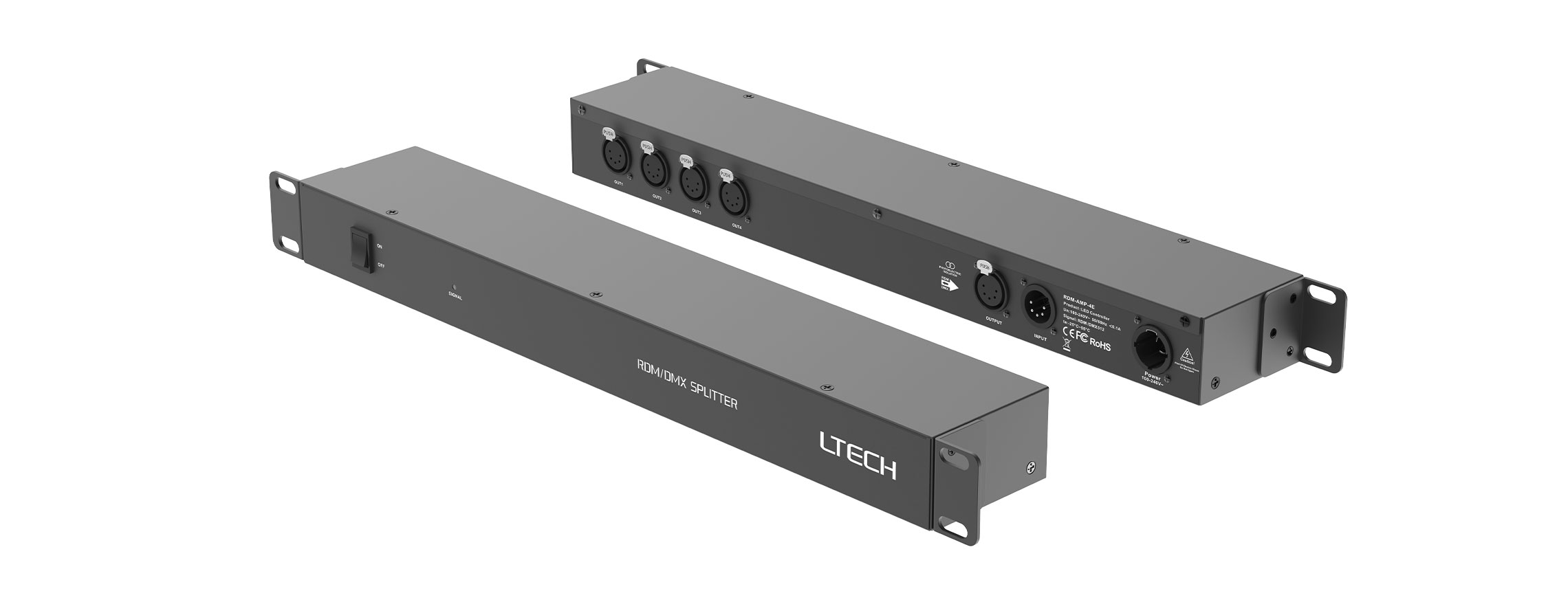DMX/RDM信號放大分配器 RDM-AMP-4E（NEUTRIK五芯卡儂插頭）