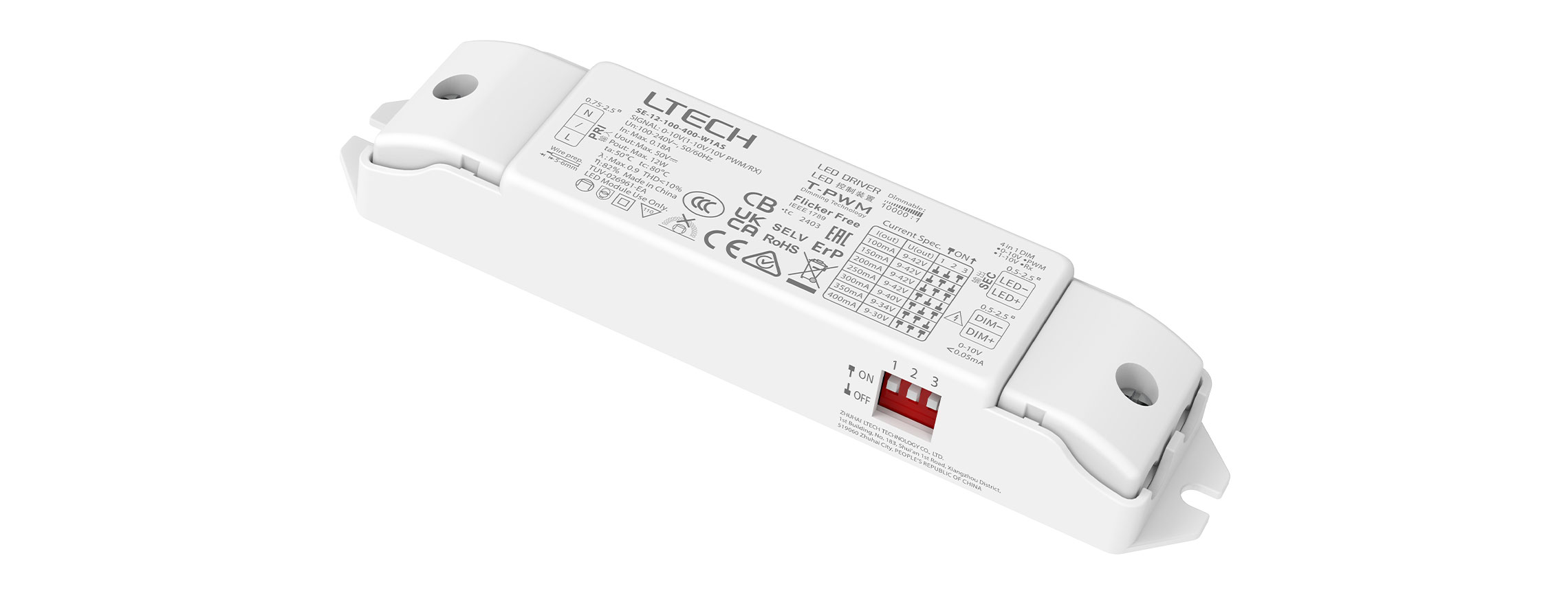 12W 100-400mA 恒流0/1-10V調(diào)光電源 SE-12-100-400-W1AS