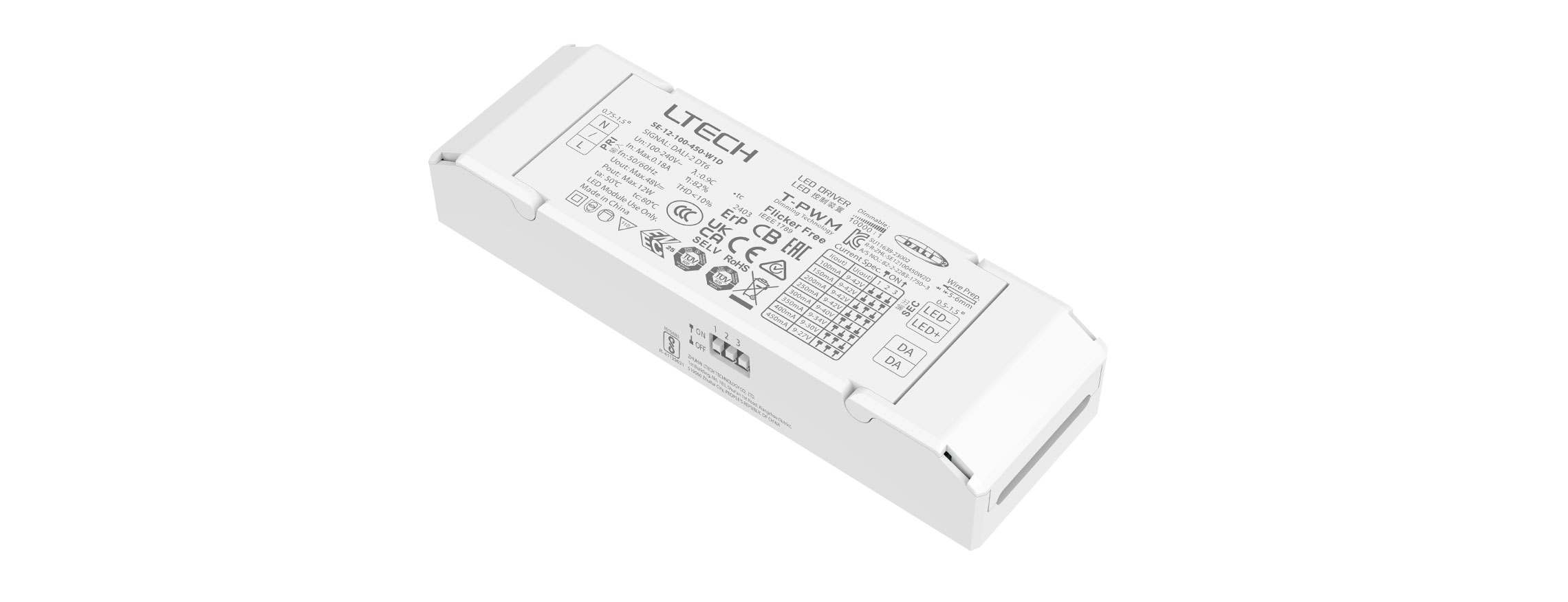12W 100-450mA 恒流DALI-2 DT6調(diào)光電源 SE-12-100-450-W1D
