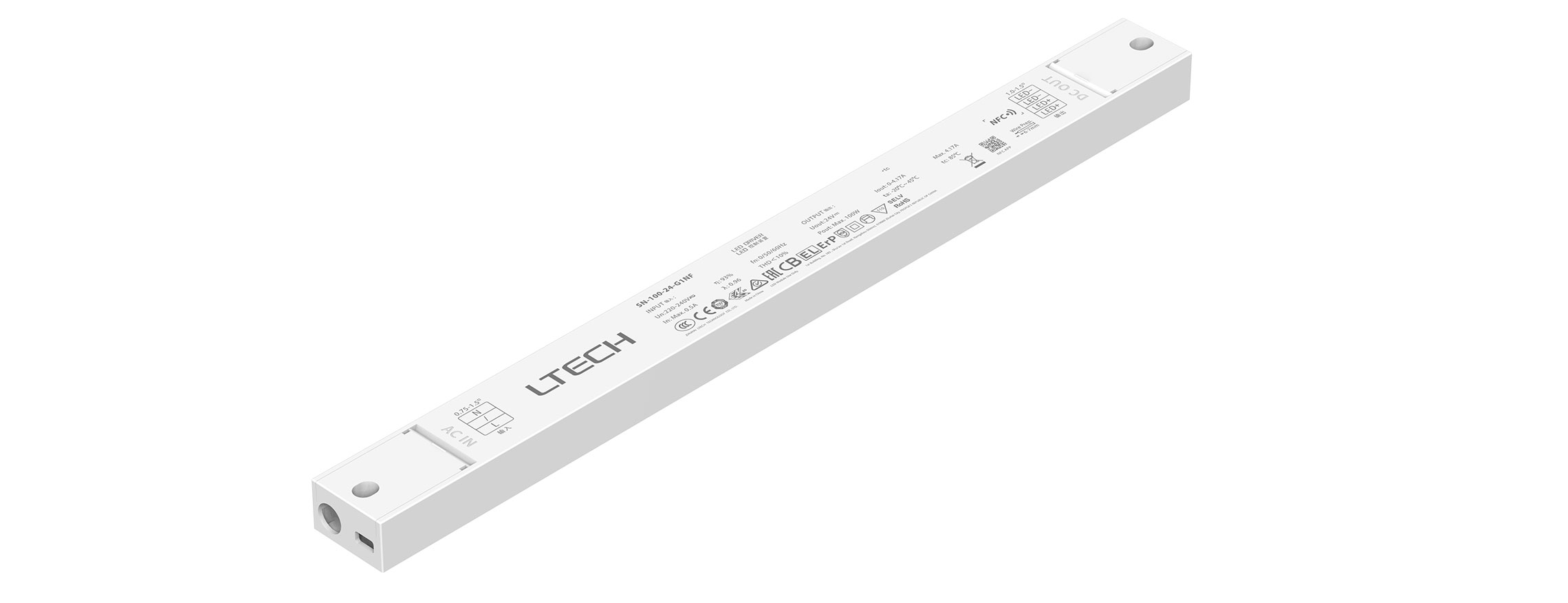 100W 24VDC NFC可編程ON/OFF恒壓緩啟動電源 SN-100-24-G1NF