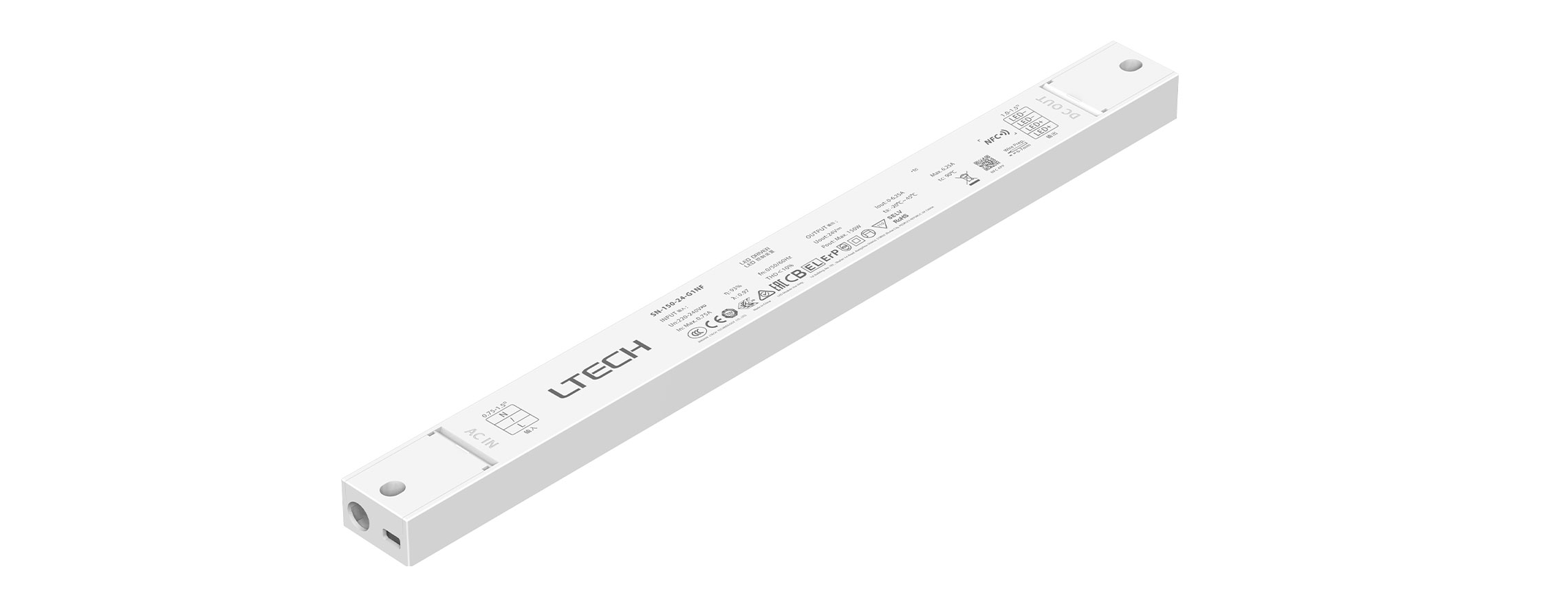 150W 24VDC NFC可編程ON/OFF恒壓緩啟動電源 SN-150-24-G1NF