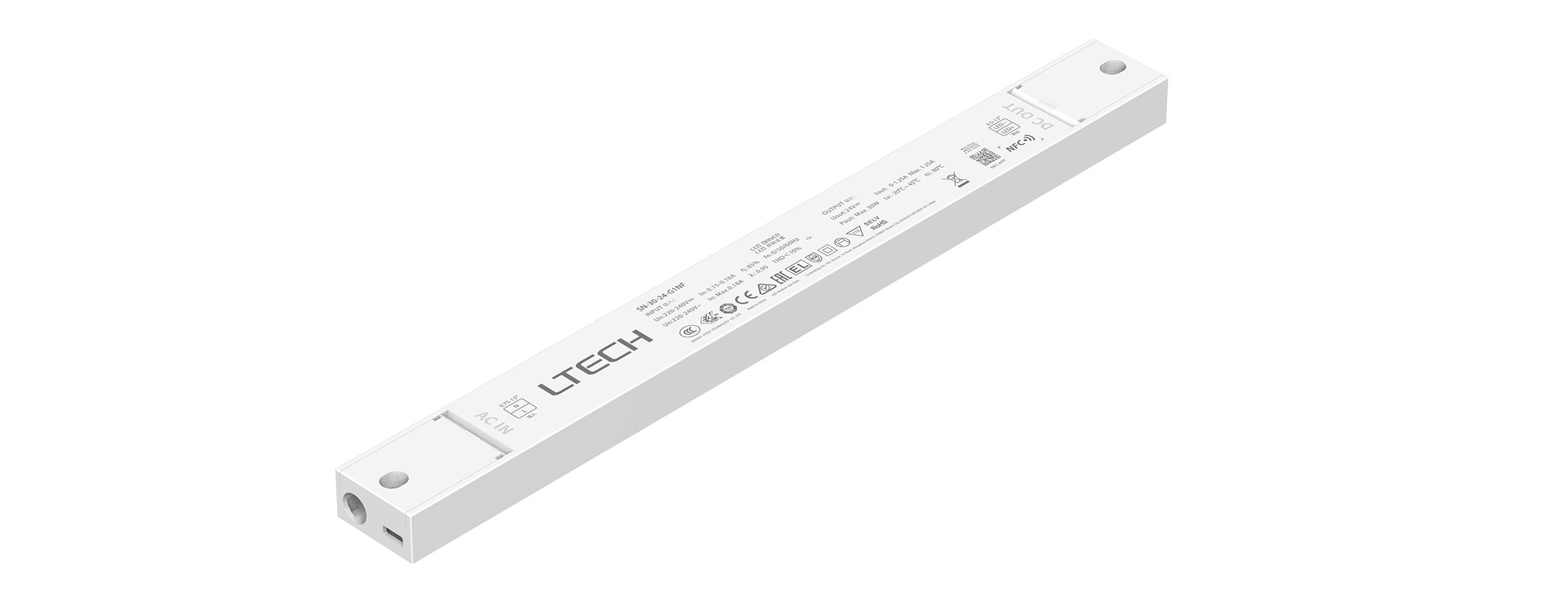 30W 24VDC NFC可編程ON/OFF恒壓緩啟動電源 SN-30-24-G1NF