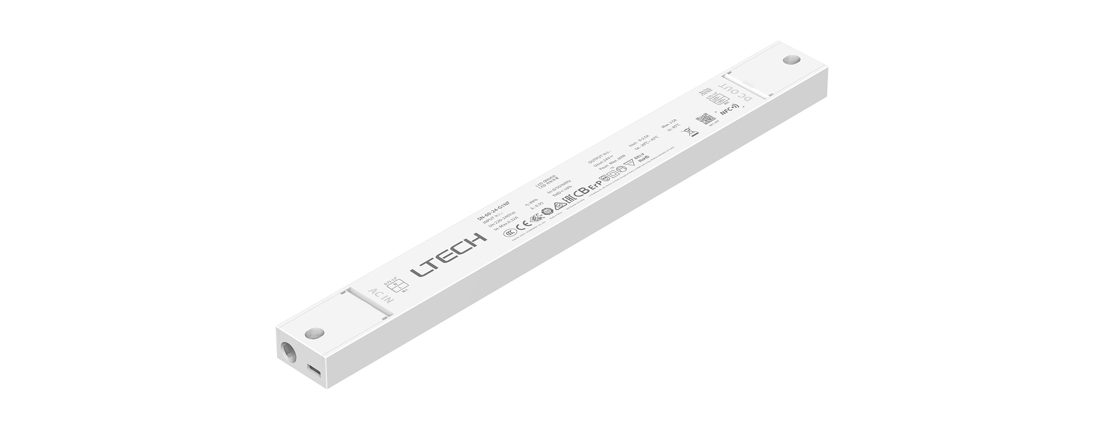 60W 24VDC NFC可編程ON/OFF恒壓緩啟動(dòng)電源 SN-60-24-G1NF
