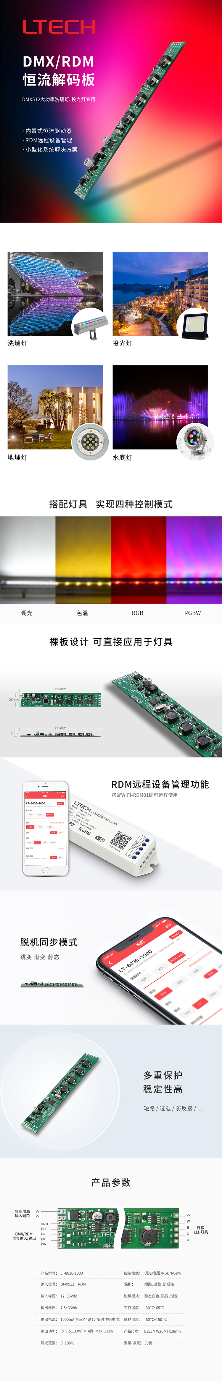 DMX/RDM恒流解碼板