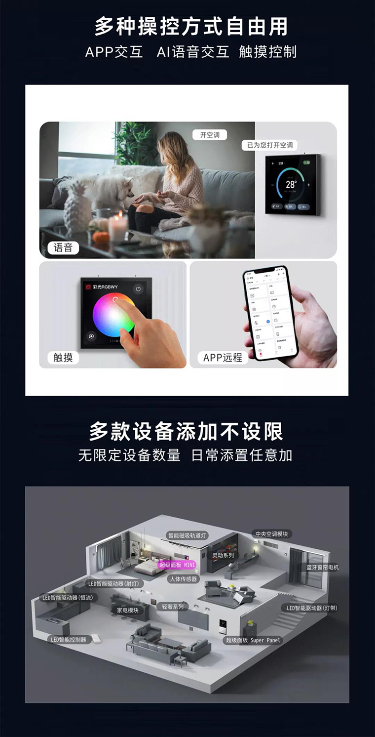超級(jí)面板MINI多種操作自由使用
